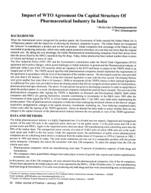 IJF-Jan09-Article6-Impact of WTO Agreement On Capital Structure of Pharmaceutical Industry in India