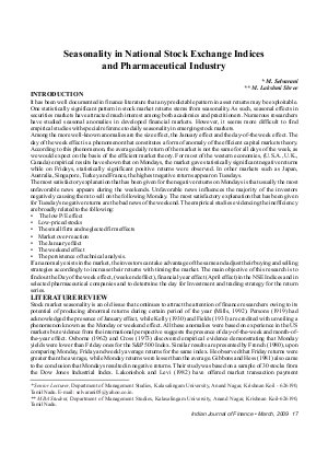 IJF-March09-Article2-Seasonality in National Stock Exchange Indices and Pharmaceutical Industry