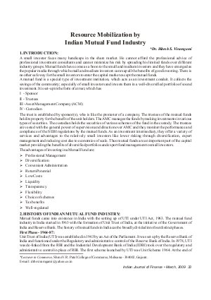 IJF-March09-Article4-Resource Mobilization By Indian Mutual Fund Industry