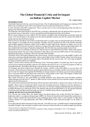 IJF-April09-Article1-The Global Financial Crisis and Its Impact on Indian Capital Market