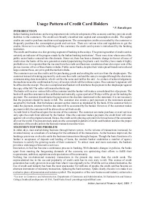 IJF-April09-Article2-Usage Pattern of Credit Card Holders