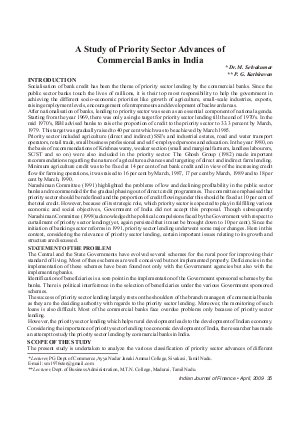 IJF-April09-Article5-A Study of Priority Sector Advances of Commercial Banks in India