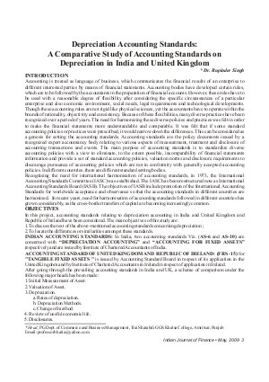 IJF-May09-Article1-Depreciation Accounting Standards: A Comparative Study of Accounting Standards on Depreciation in India and United Kingdom