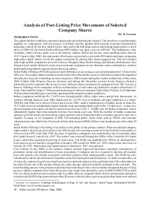 IJF-May09-Article4-Analysis of Post-Listing Price Movements of Selected Company Shares