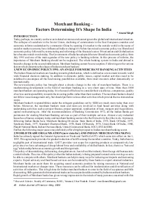 IJF-May09-Article7-Merchant Banking - Factors Determining It's Shape in India