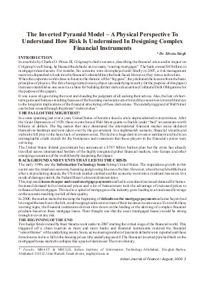 IJF-August09-Article1-The Inverted Pyramid Model - A Physical Perspective To Understand How Risk Is Undermined In Designing Complex Financial Instruments