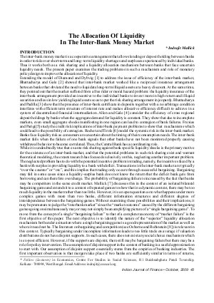 IJF-Oct09-Article5-The Allocation of Liquidity In the Inter Bank Money Market