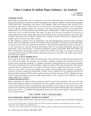 IJF-Dec09-Article6-Value Creation In Indian Paper Industry : An Analysis