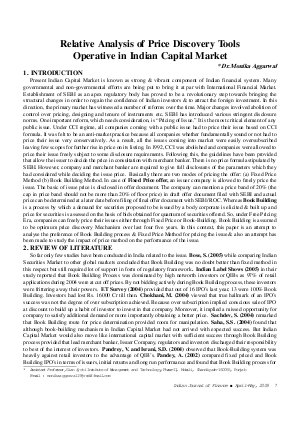 IJF-April-May08-Article2-Relative Analysis of Price Discovery Tools Operative in Indian Capital Market