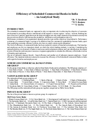 IJF-June08-Article3-Efficiency of Scheduled Commercial Banks in India - An Analytical Study