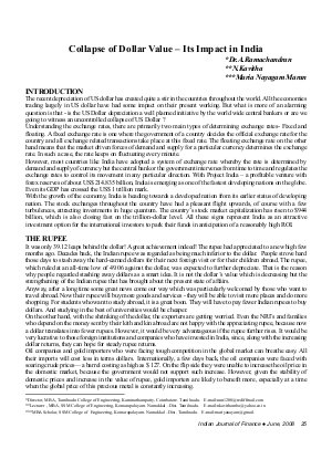 IJF-June08-Article4-Collapse of Dollar Value- Its Impact in India