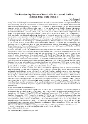 IJF-Aug08-Article4-The Relationship Between Non -Audit Service and Auditor Independence With Evidence