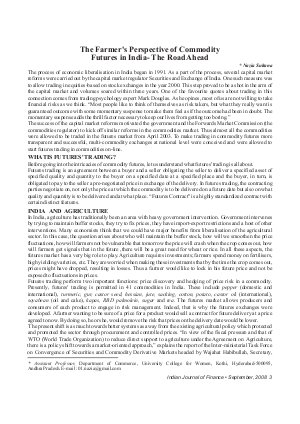 IJF-Sep08-Article1-The Farmer's Perspective of Commodity Futures in India - The Road Ahead