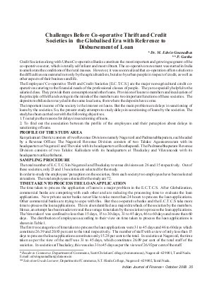 IJF-Oct08-Article5-Challenges Before Cooperative Thrift and Credit Societies in the Globalised Era with Reference to Disbursement of Loan