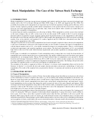 IJF-Nov08-Article1-Stock Manipulation: The Case of the Taiwan Stock Exchange