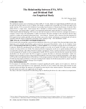 IJF-Nov08-Article5-The Relationship between EVA,MVA and Dividend Paid - An Empirical Study