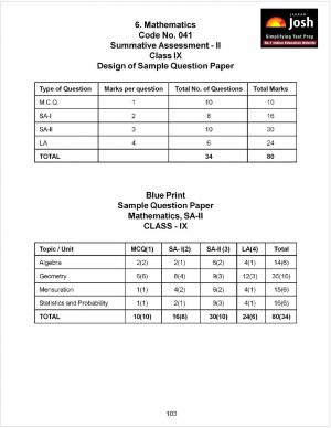 CBSE Class 9 Mathematics Sample Paper Term 2- 2011