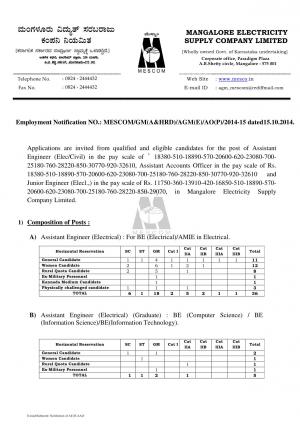 Mangalore Electricity Supply Company LTD 2014
