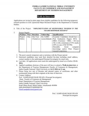 Walk Interview Project Tourism Oct 2014