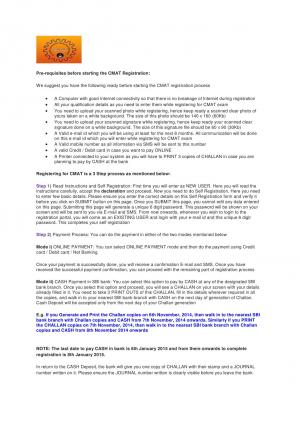 Pre-requisites Before Starting CMAT Registration