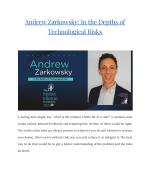 Andrew Zarkowsky: In the Depths of Technological Risks