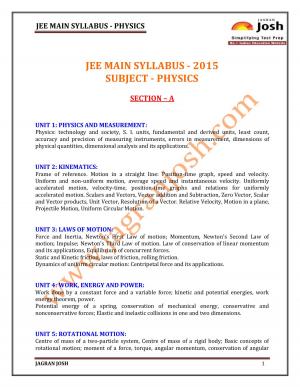 JEE MAIN-2015-Syllabus_Physics