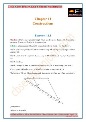 CBSE Class 10 NCERT Solution Mathematics Constructions
