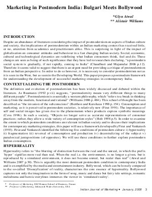 IJM-Jan08-Article1-Marketing in Postmodern India :Bulgari Meets Bollywood
