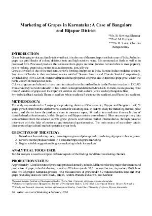 IJM-Feb08-Article6-Marketing of Grapes in Karnataka: A Case of Bangalore and Bijapur District
