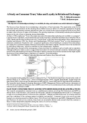 IJM-April08-Article4-A Study on Consumer Trust,Value and Loyalty in Relational Exchanges