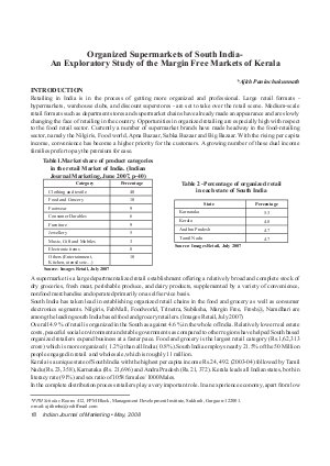 IJM-May08-Article3-Organized Supermarkets of South India- An Exploratory Study of the Margin Free Markets of Kerala