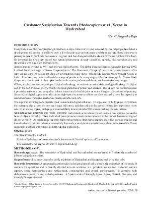 IJM-May08-Article5-Customer Satisfaction Towards Photocopiers  w.r.t Xerox in Hyderabad