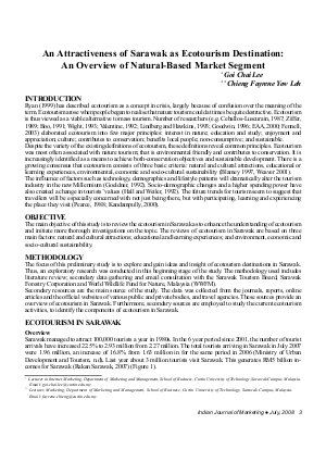 IJM-July08-Article1-An Attractiveness of Sarawak as Ecotourism Destination: An Overview of Natural Based Market Segment