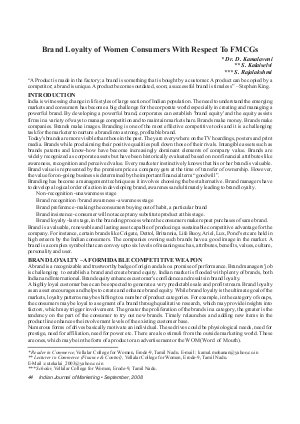 IJM-Sep08-Article6-Brand Loyalty of Women Consumers With Respect to FMCGs