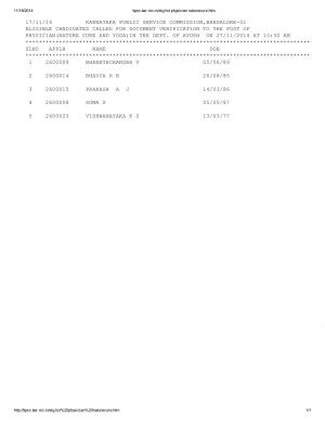 KPSC Issued Schedule for Document Verification for Physician (Nature Cure and Yoga) Posts 2014