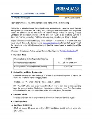 Federal Manipal School of Banking