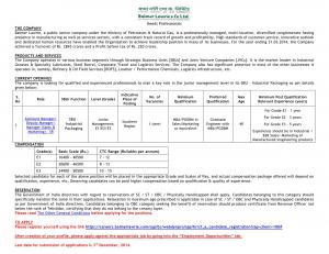 Balmer Lawrie Notification