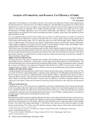 IJM-Nov08-Article08-Analysis of Productivity and Resource Use Efficiency of Paddy