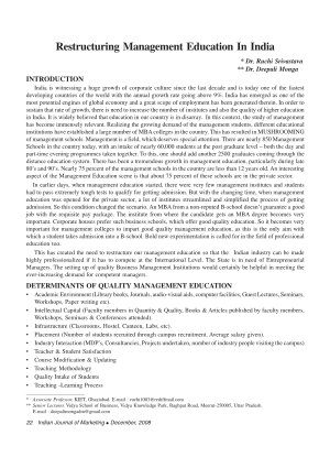 IJM-Dce08-Article4-Restructuring Management Education in India
