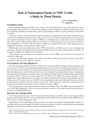 IJM-Dec08-Article7-Role of Nationalized Banks in SME Credit : A Study in Theni District
