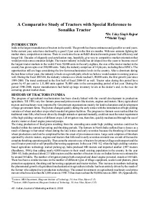 IJM-March08-Article7-A Comparative Study of Tractors with Special Reference to Sonalika Tractor