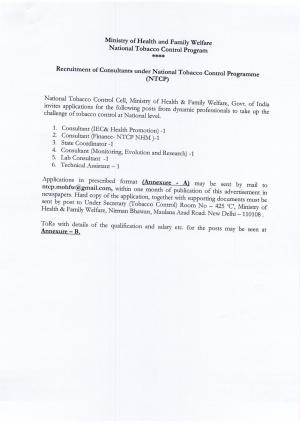 Ministry of Health & Family Welfare Notification