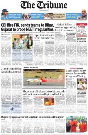 Tribune India Haryana Edition, Mon, 24 Jun 24