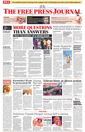 Free Press Journal Free Press - Mumbai Epaper epaper dated Wed, 25 Sep 24