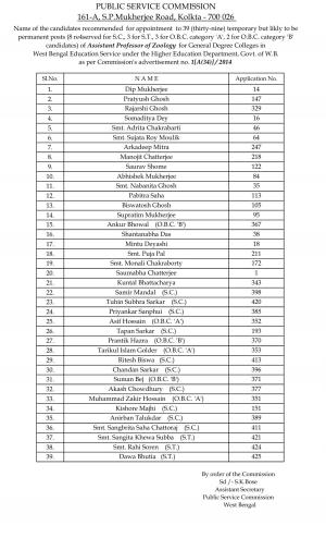WBPSC Declared Final Result for Asst. Professor/Asst. Mistress Post 2014 (2)