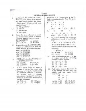 SSC Combined Higher Secondary Exam 2014: Question Paper: 2 November 2014 (Morning Shift)