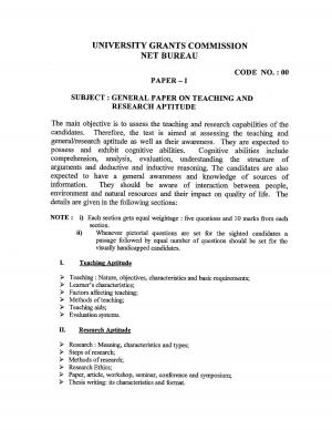 UGC NET Paper I Syllabus 2014 in Hindi