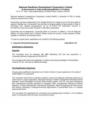 NHDCL, Lucknow Recruitment for MBA Graduates 2015