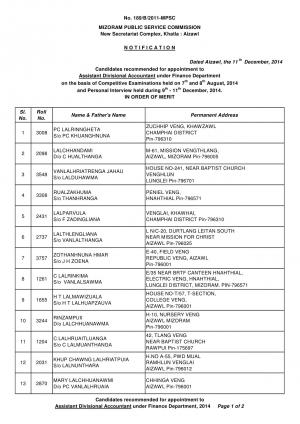 Mizoram-PSC-Assistant-Divisional-Accountant Interviewresult