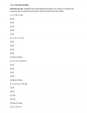 IBPS Specialist Officers Exam 2015: Reasoning-Series-Concept & Sample Questions